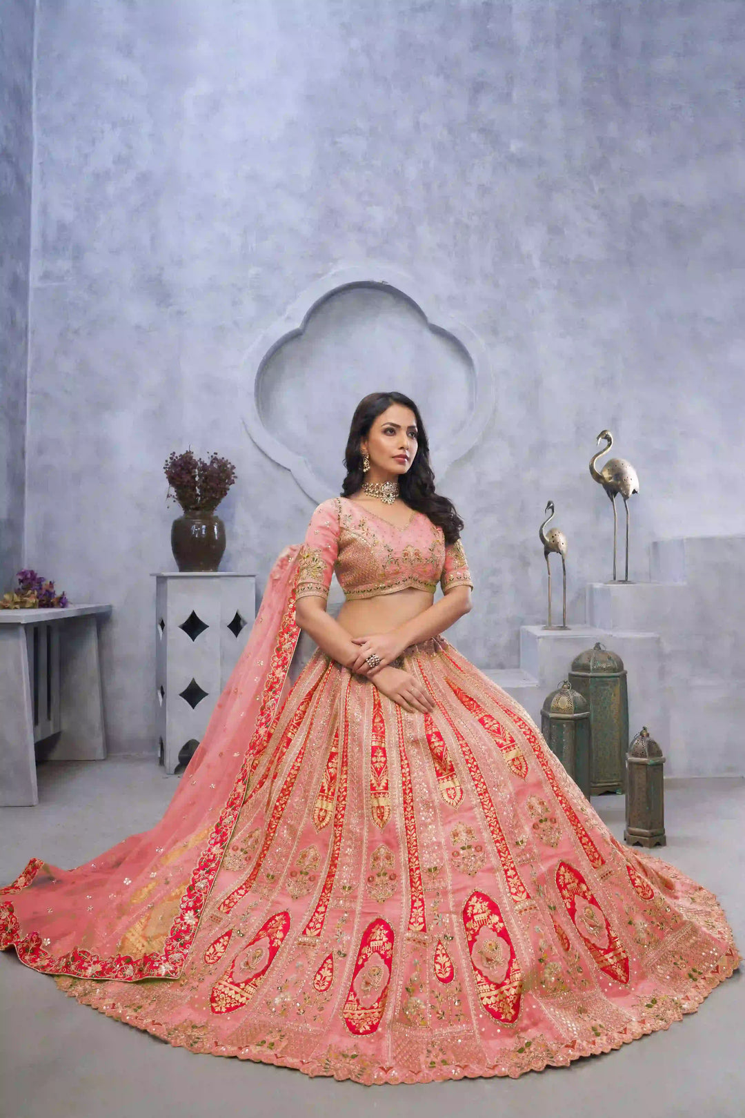 Elegant Organza Silk Lehenga with Dupatta | A Stylish and Sophisticated Choice