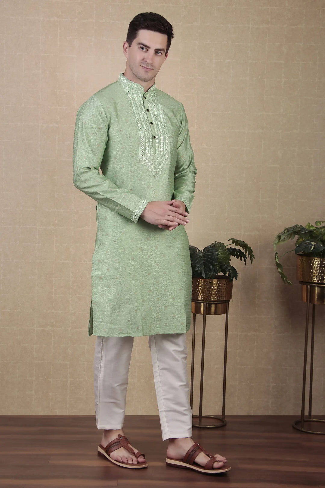 Ethnic Mirror Work Kurta Pyjama | Stylish Outfit for Festive Occasions