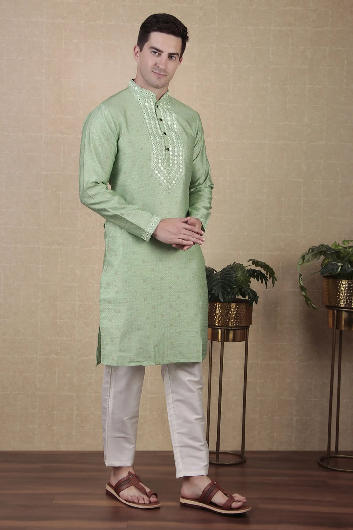 Ethnic Mirror Work Kurta Pyjama | Stylish Outfit for Festive Occasions