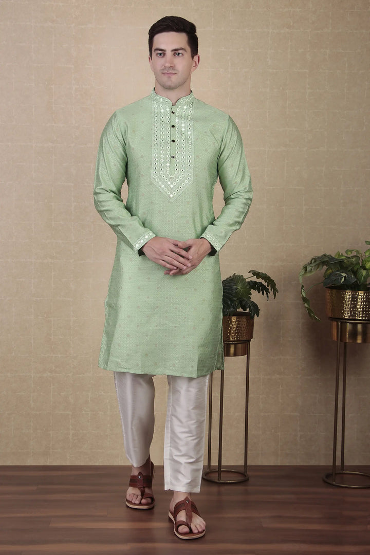 Ethnic Mirror Work Kurta Pyjama | Stylish Outfit for Festive Occasions