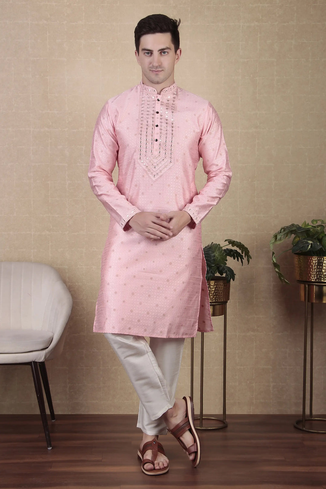 Ethnic Mirror Work Kurta Pyjama | Stylish Outfit for Festive Occasions