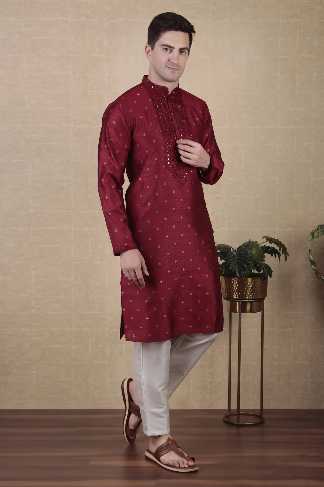Ethnic Mirror Work Kurta Pyjama | Stylish Outfit for Festive Occasions