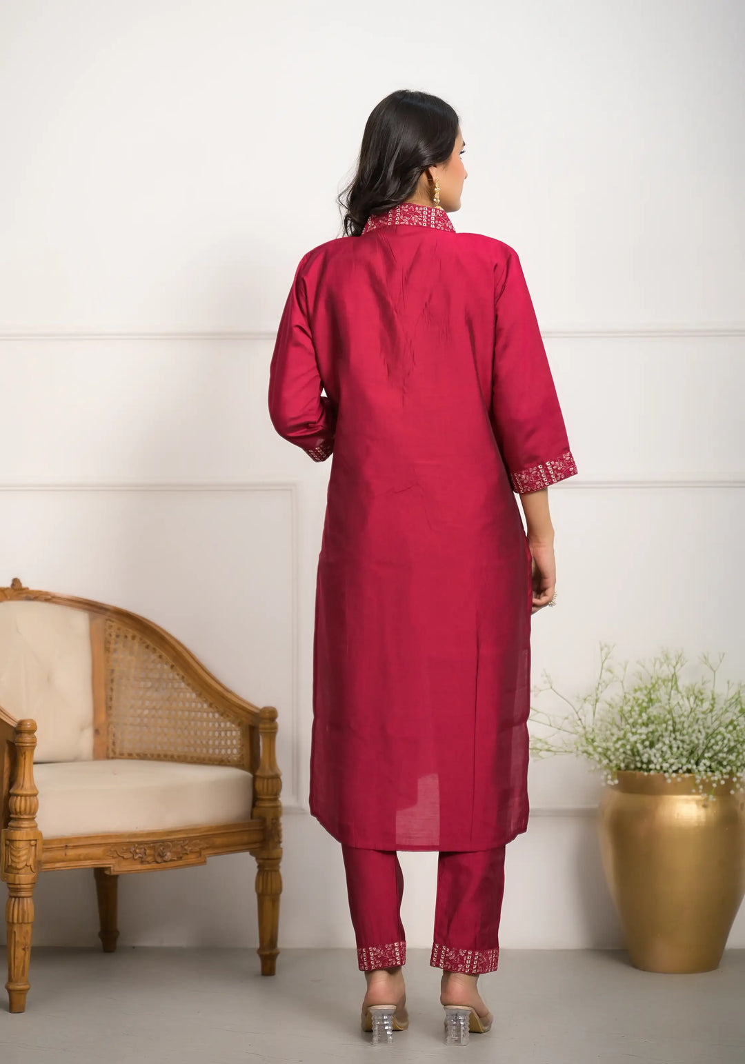 Gorgeous Teal Blue Suit | Viscose chanderi top bottom with Jacquard dupatta