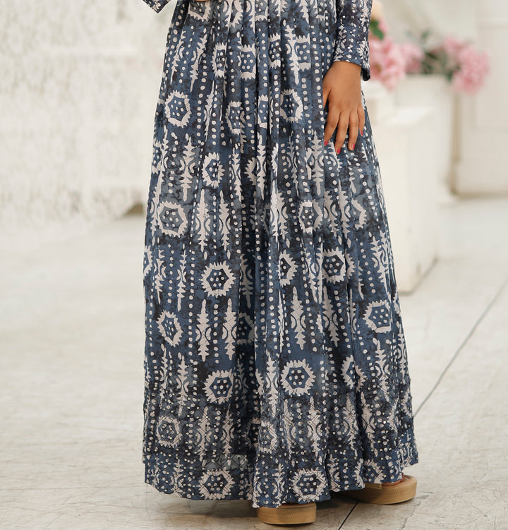 Designer Kids Gown Faux Georgette with Cotton Inner | Festive & Party Wear