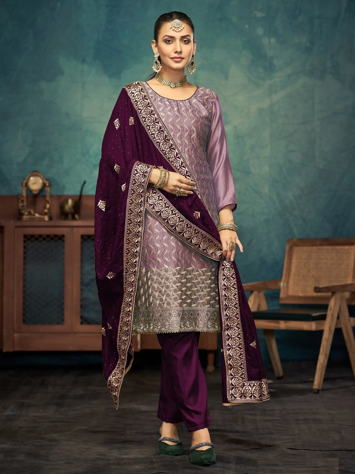 Gorgeous Teal Green Vichitra Top Coordinated with Bottom | Finished with an Elegant Dupatta