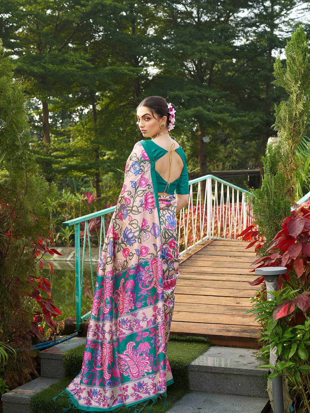 Kalamkari Printed Tussar Silk Saree | Traditional Festive Wear