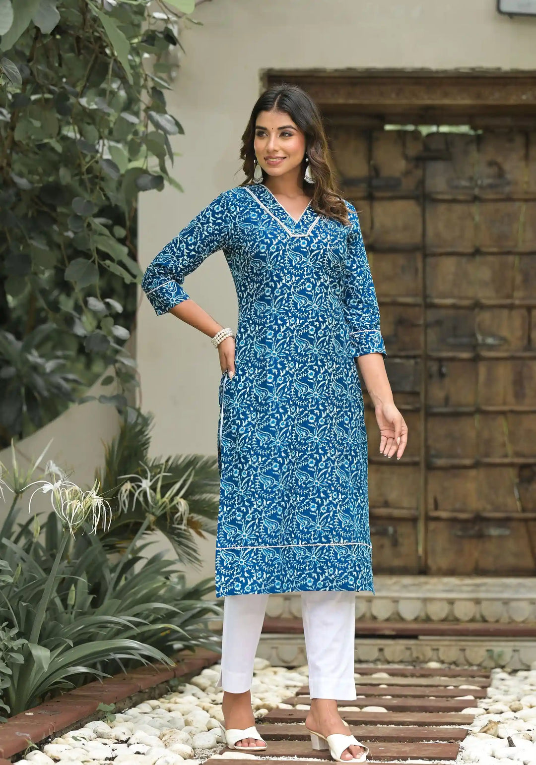 Designer Festive Kurti Set | Soft Cotton Fabric with Stunning Mirror Work