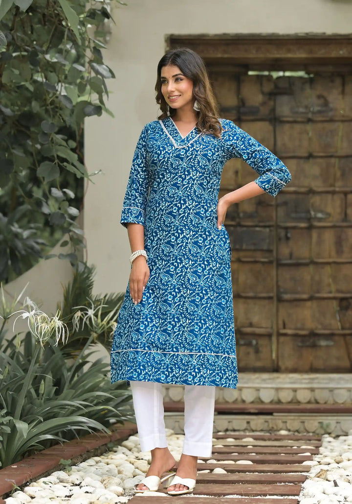 Designer Festive Kurti Set | Soft Cotton Fabric with Stunning Mirror Work