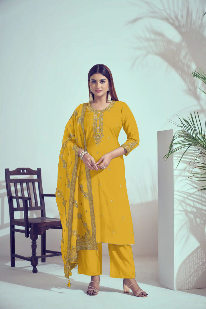 Gorgeous Red Suit | Roman Silk top bottom with Viscose Banarasi dupatta