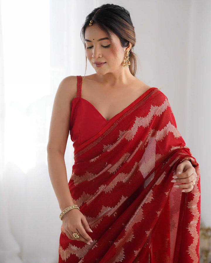 Stylish Georgette Saree | Mono Banglori Blouse Embroidered Border