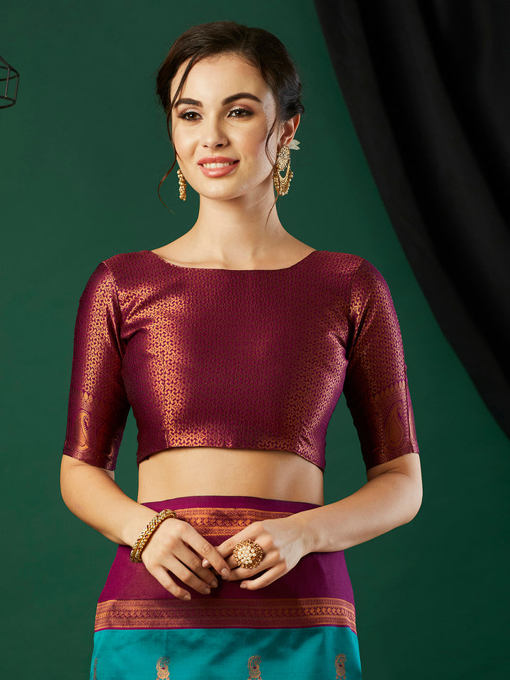 Fashionable Banarasi Silk Saree | Party Wear with Wevon Jari Blouse