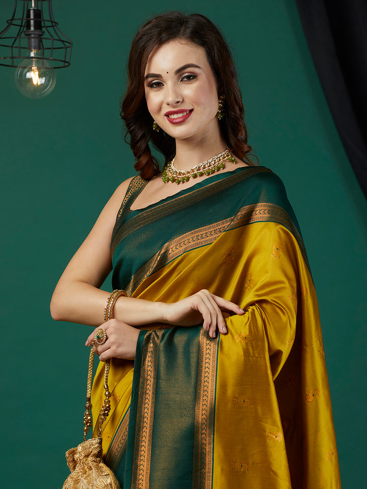 Fashionable Banarasi Silk Saree | Party Wear with Wevon Jari Blouse