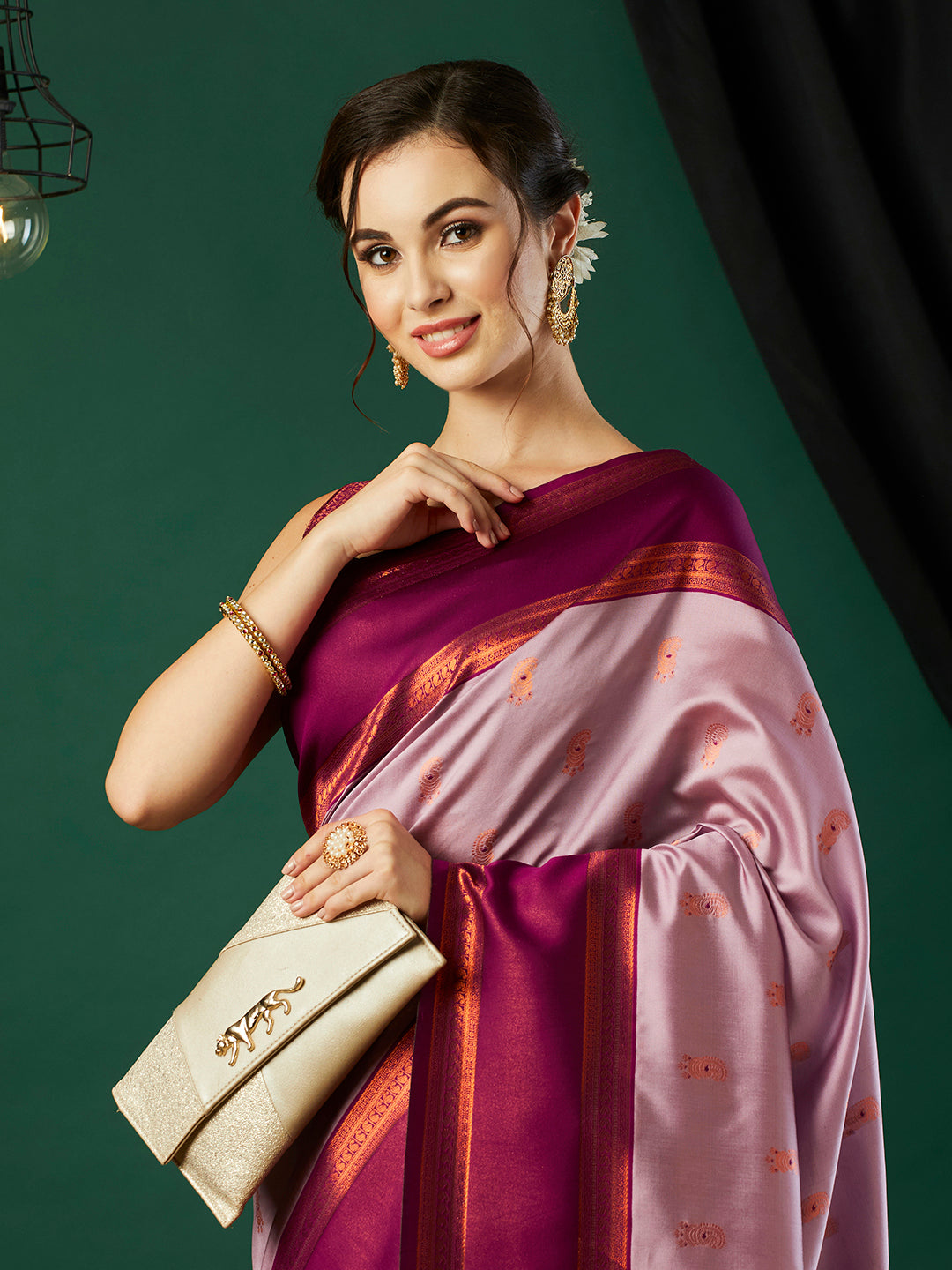 Fashionable Banarasi Silk Saree | Party Wear with Wevon Jari Blouse