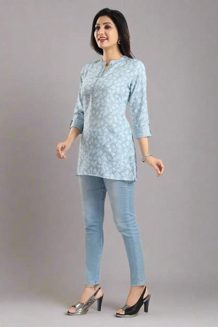 Stylish Rayon Short Kurti | Designer Print Party & Casual Wear