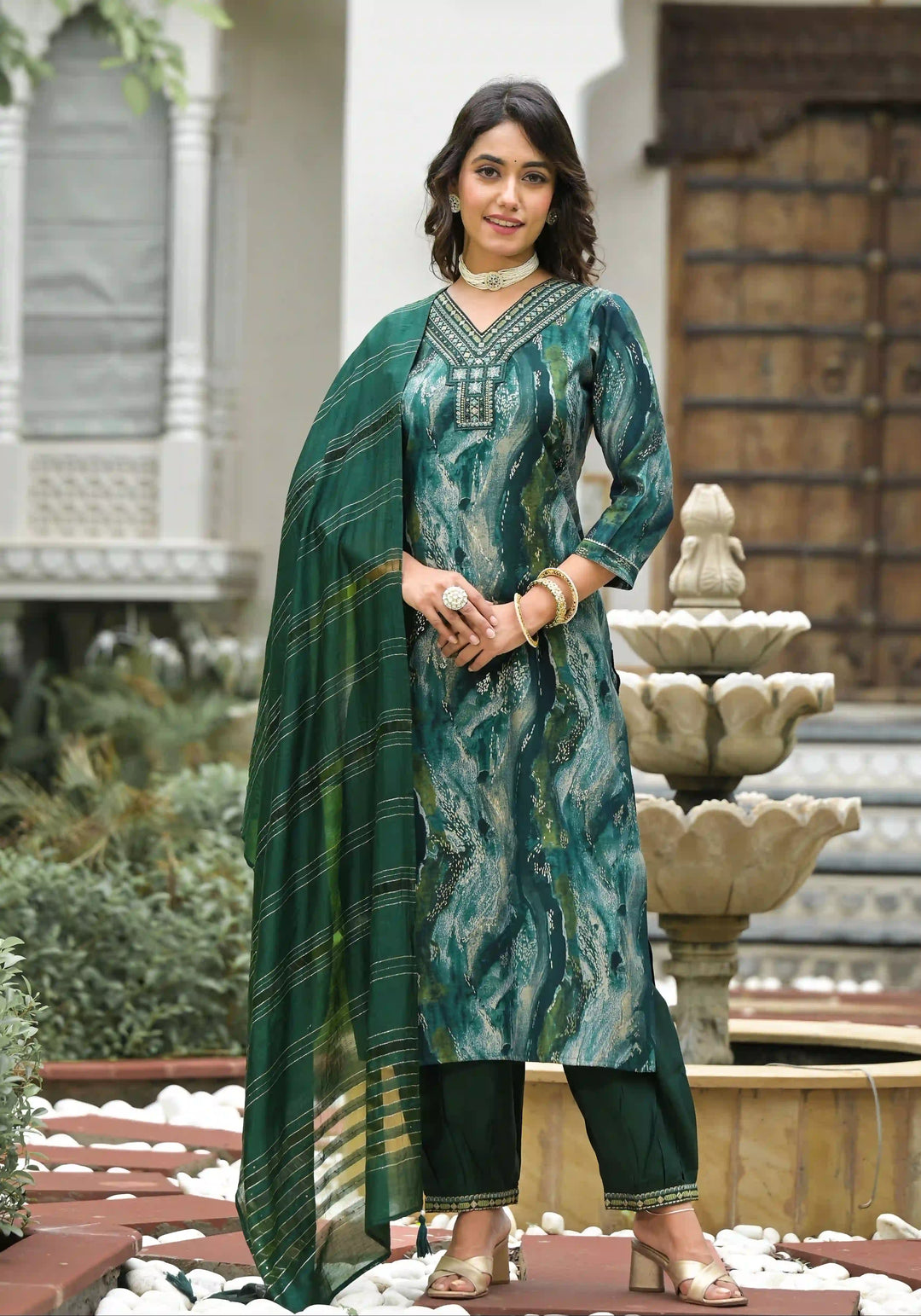 Luxurious Designer Suit | Soft Modal Silk Chanderi Dupatta