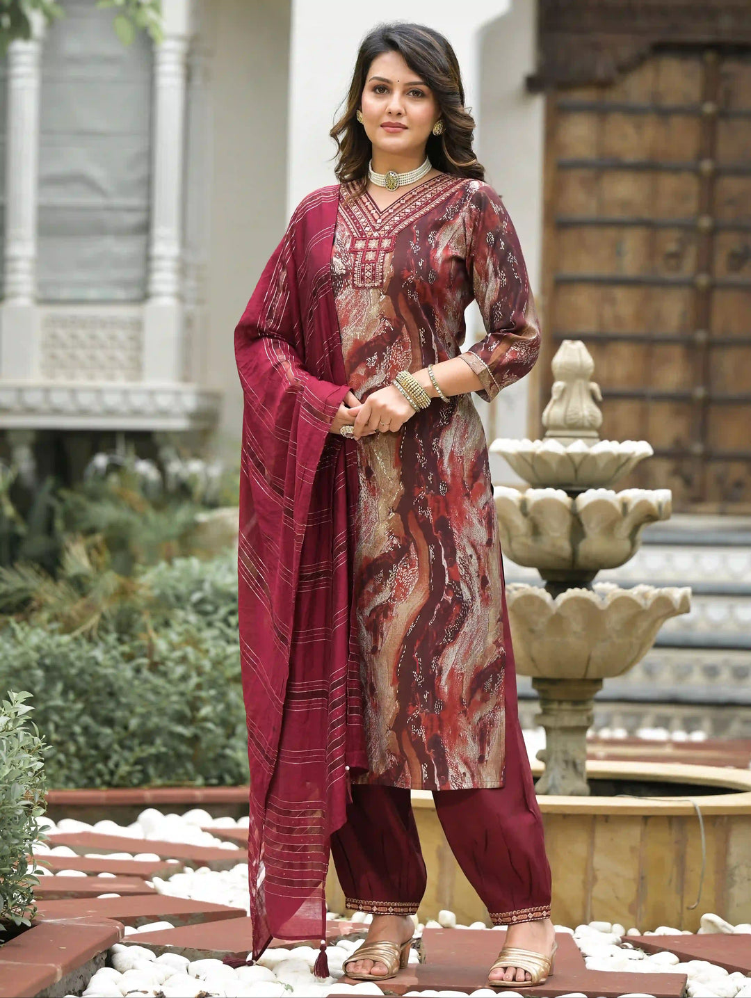 Luxurious Designer Suit | Soft Modal Silk Chanderi Dupatta