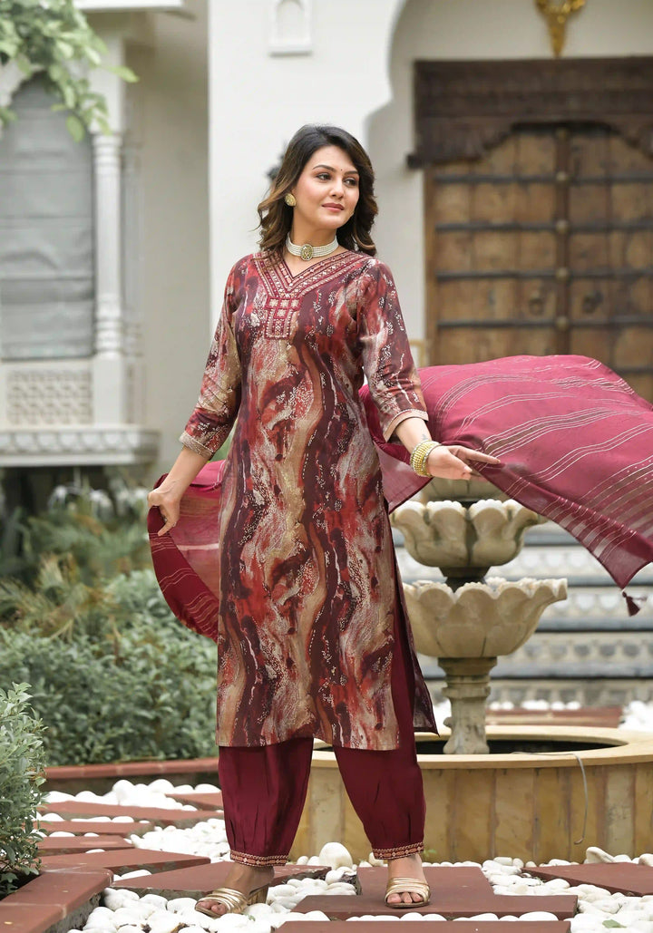 Luxurious Designer Suit | Soft Modal Silk Chanderi Dupatta