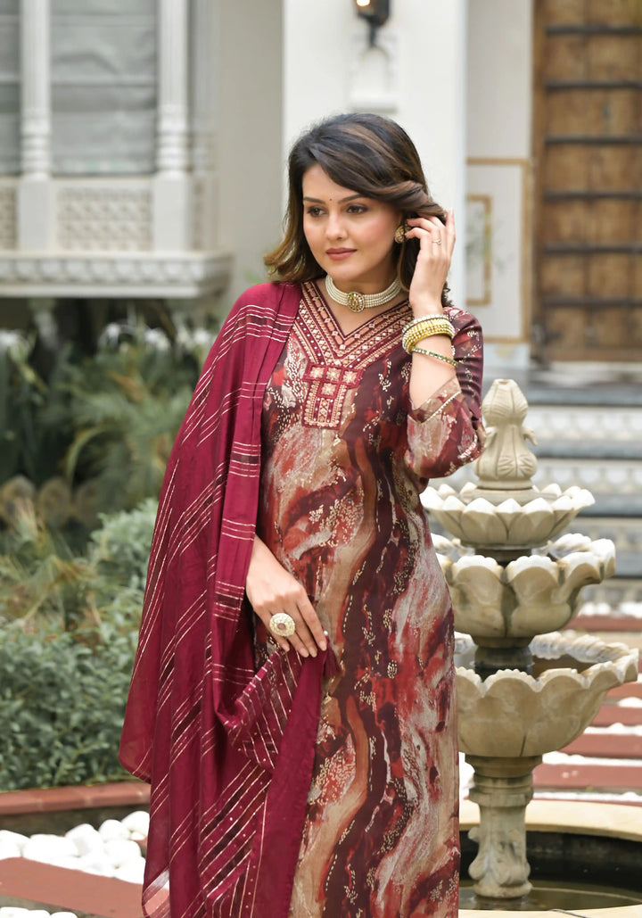 Luxurious Designer Suit | Soft Modal Silk Chanderi Dupatta