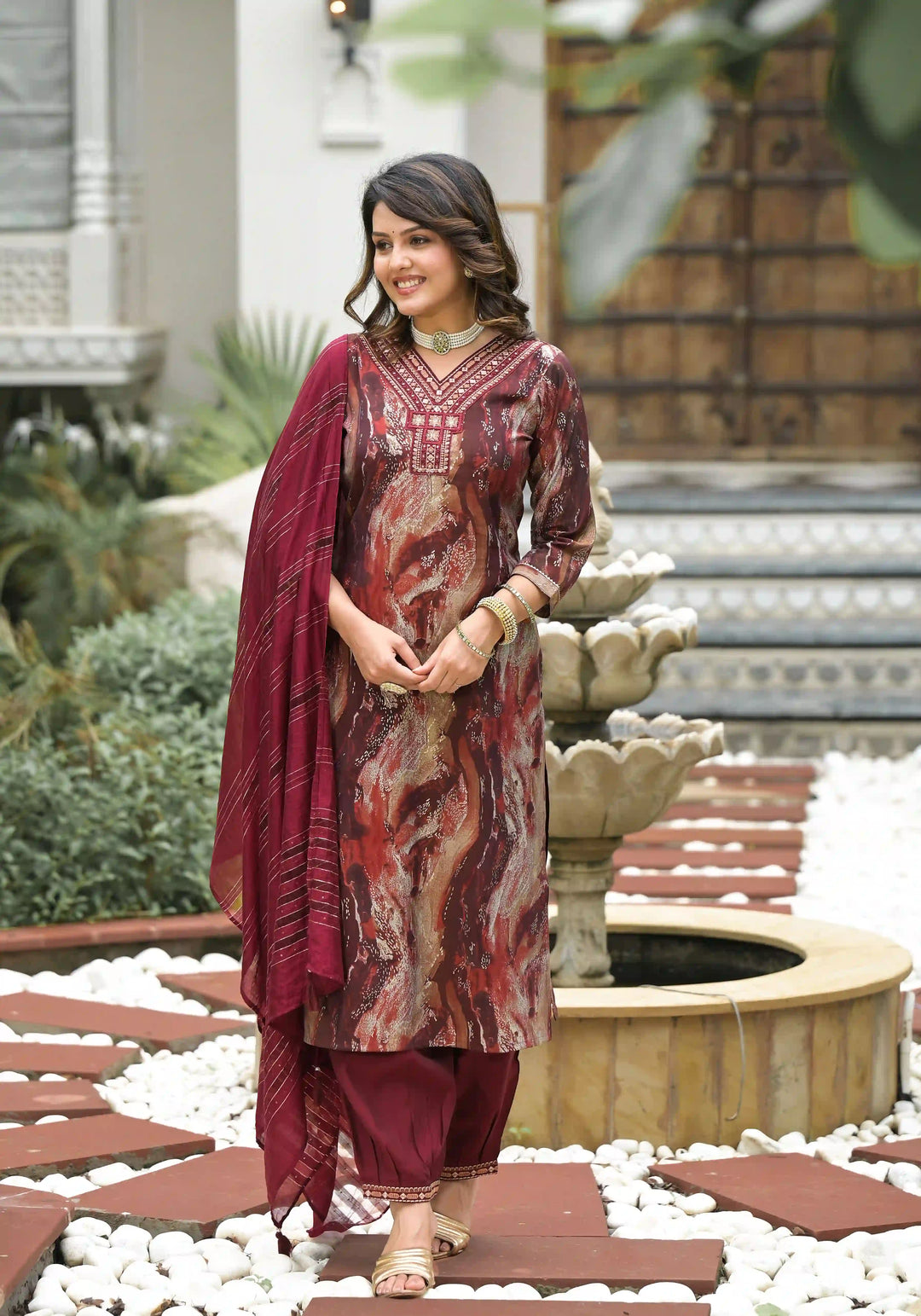 Luxurious Designer Suit | Soft Modal Silk Chanderi Dupatta