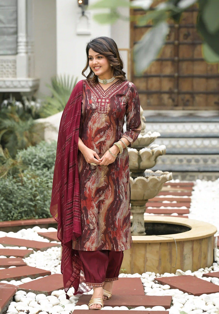 Luxurious Designer Suit | Soft Modal Silk Chanderi Dupatta