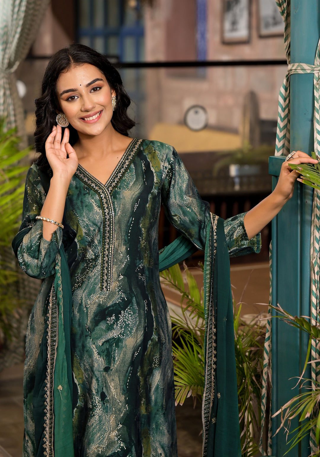 Royal Silk Ensemble | Mesmerizing Print & Embroidery Accents