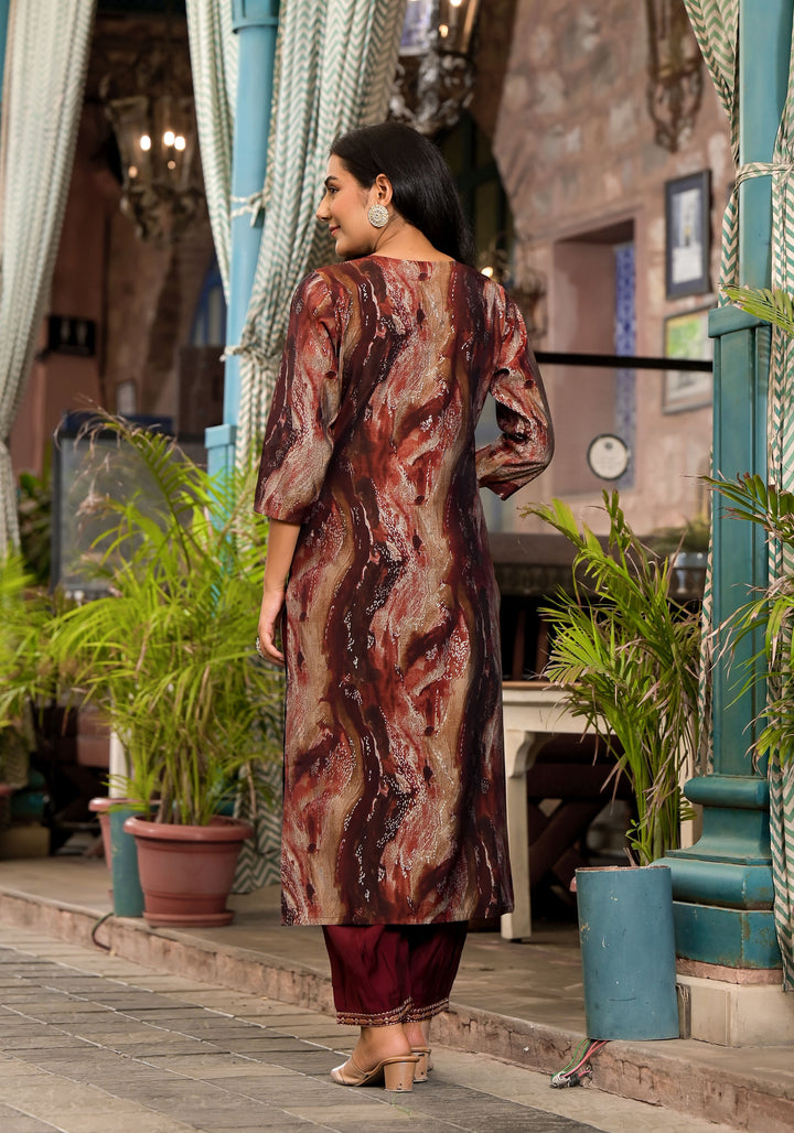 Royal Silk Ensemble | Mesmerizing Print & Embroidery Accents