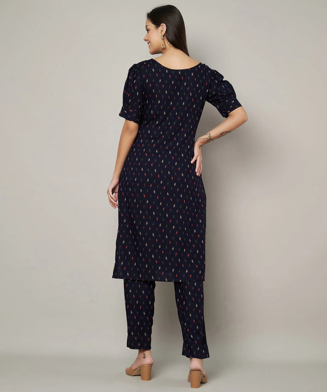 Stylish Viscose Rayon Kurti Set | Designer Printed Kurti with Matching Bottom