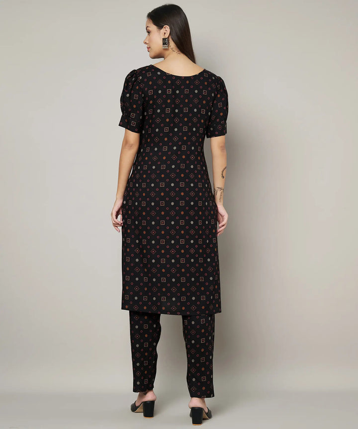 Stylish Black Readymade Kurti Set | Soft Viscose Rayon Fabric Ethnic Wear