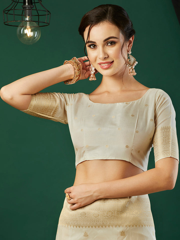 Nylon Banarasi Saree | Wevon Jacquard Design Party & Wedding Wear