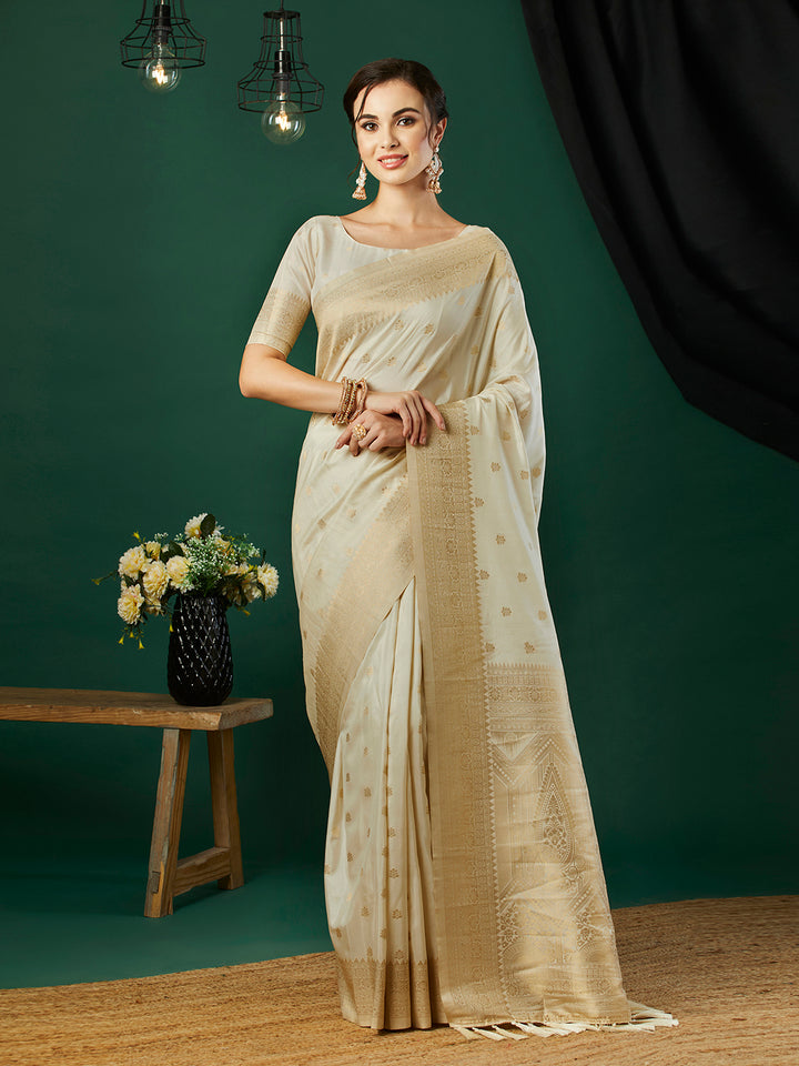 Nylon Banarasi Saree | Wevon Jacquard Design Party & Wedding Wear