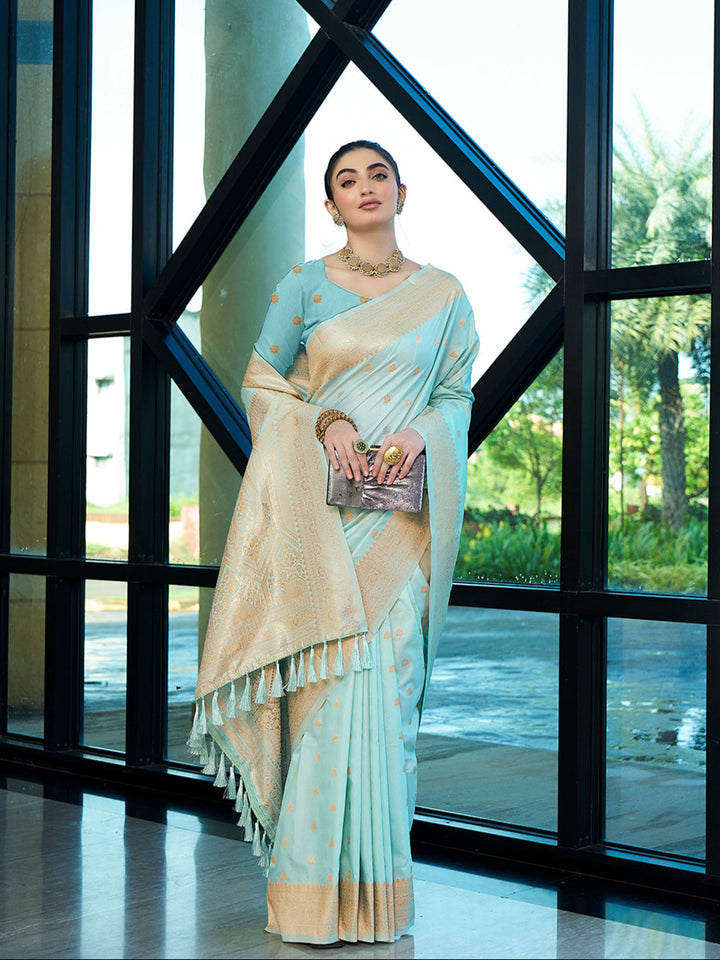 Nylon Banarasi Saree | Wevon Jacquard Design Party & Wedding Wear
