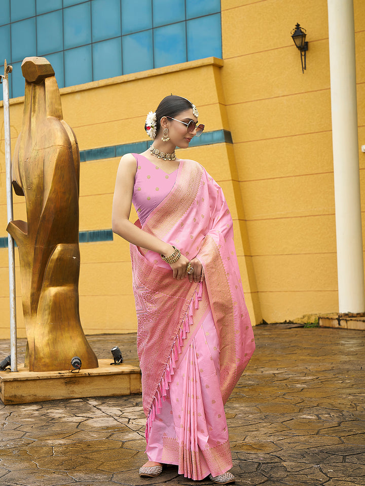 Nylon Banarasi Saree | Wevon Jacquard Design Party & Wedding Wear