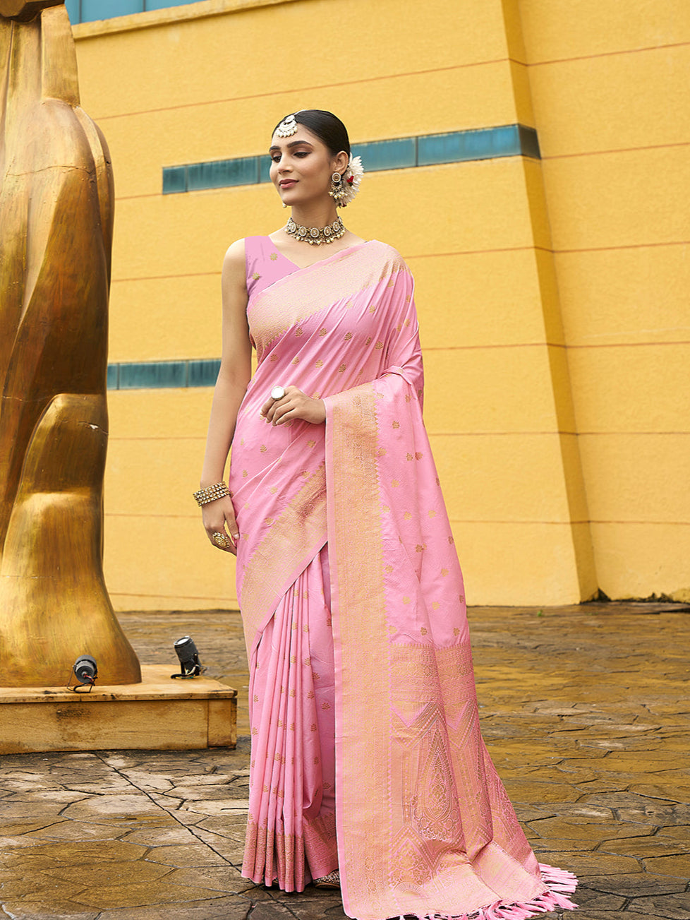 Nylon Banarasi Saree | Wevon Jacquard Design Party & Wedding Wear