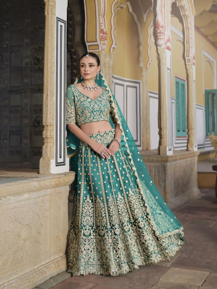 Elegant Butterfly Net Lehenga | Sequin & Diamond Work for a Regal Look