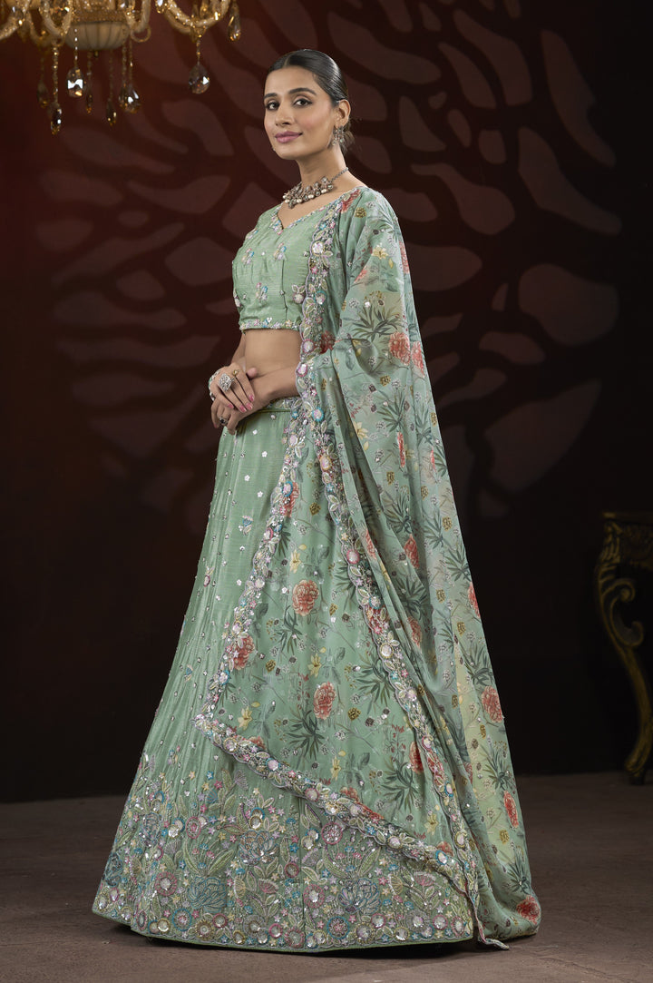 Exquisite Chinon Lehenga with Dupatta | An Exclusive Designer Masterpiece