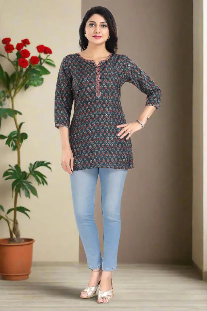 Navy Blue Rayon Kurti | Perfect for Parties, Festive & Special Events