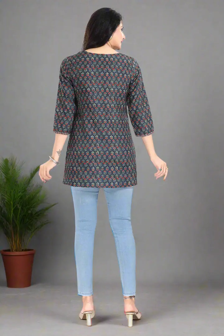 Navy Blue Rayon Kurti | Perfect for Parties, Festive & Special Events
