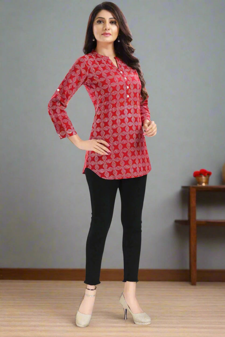 Ethnic Printed Rayon Short Kurti | Casual & Party Wear Fashion