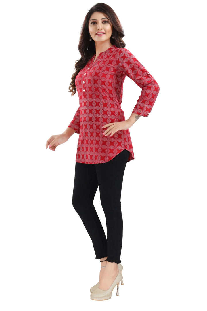 Ethnic Printed Rayon Short Kurti | Casual & Party Wear Fashion