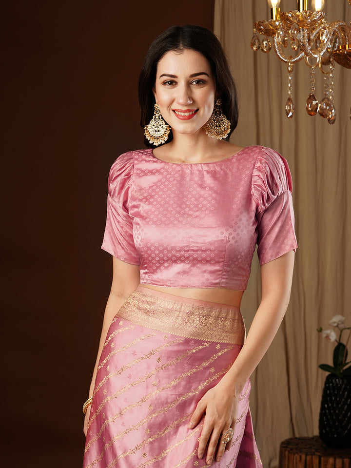 Satin Silk Saree | Wevon Jacquard Designer Work Elegant Party Wear