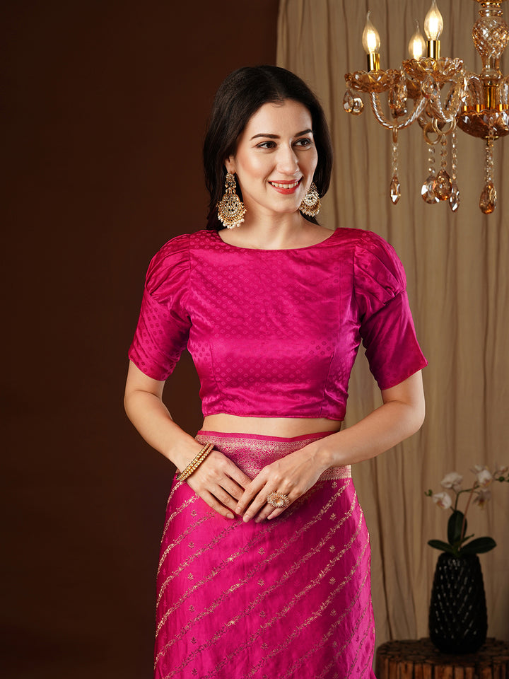 Satin Silk Saree | Wevon Jacquard Designer Work Elegant Party Wear
