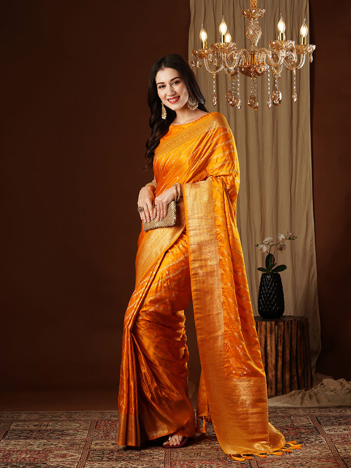 Satin Silk Saree | Wevon Jacquard Designer Work Elegant Party Wear