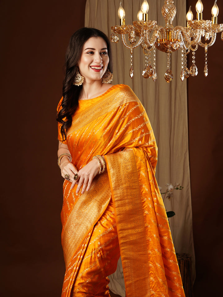 Satin Silk Saree | Wevon Jacquard Designer Work Elegant Party Wear