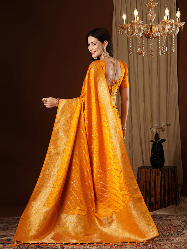 Satin Silk Saree | Wevon Jacquard Designer Work Elegant Party Wear
