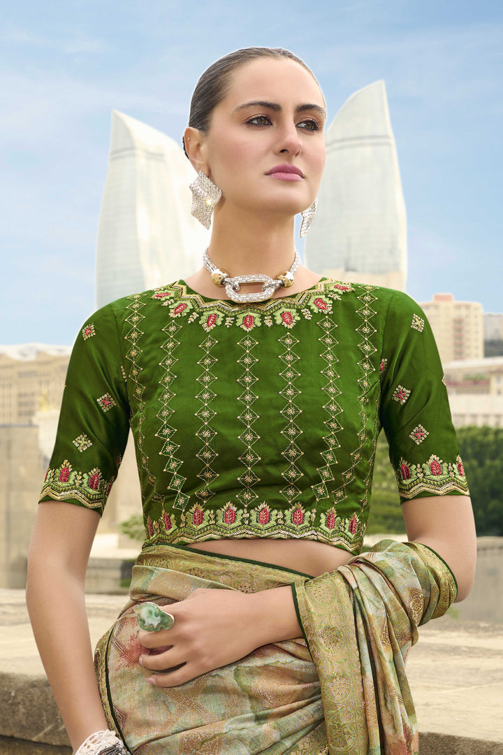 Stunning Jacquard Silk Saree | Rich Look with Embroidery & Wevon Design