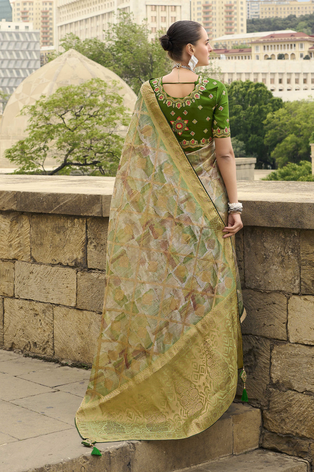 Stunning Jacquard Silk Saree | Rich Look with Embroidery & Wevon Design