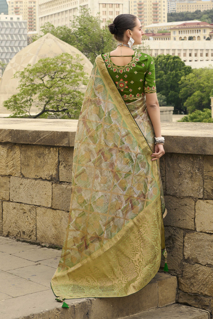 Stunning Jacquard Silk Saree | Rich Look with Embroidery & Wevon Design
