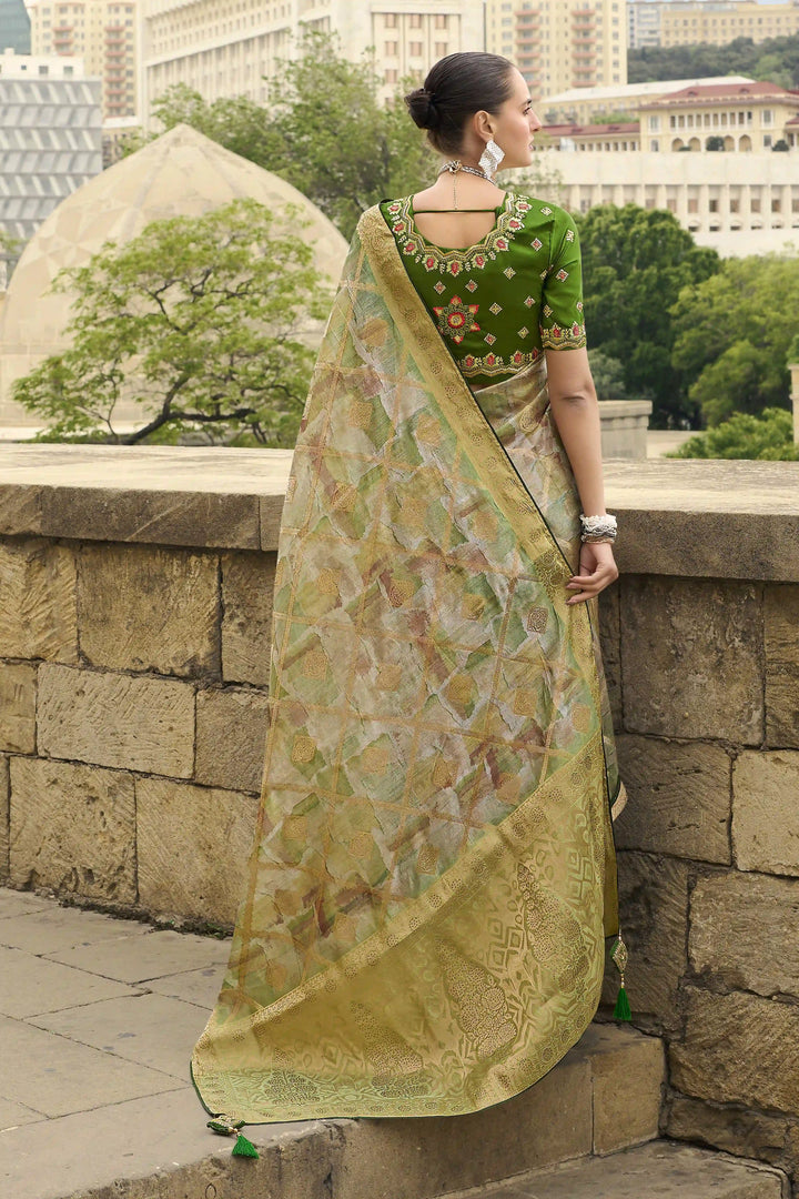 Stunning Jacquard Silk Saree | Rich Look with Embroidery & Wevon Design