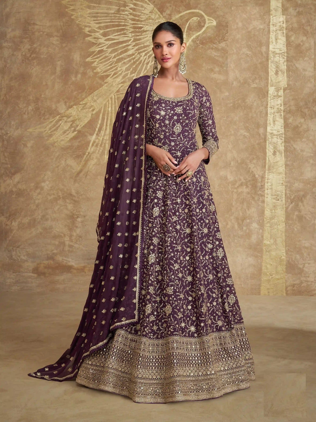 Designer Anarkali Suit | Heavy Embroidery Work Party Wear Dress