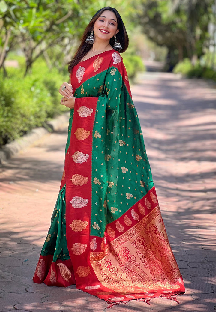 Soft Silk Saree | Heavy Wevon Zari Designer Work Elegant Party Wear
